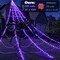 Spider Webs Halloween Decorations Outdoor 290 LED Halloween Spider Web Lights Decoration with 78.7" Large Spider & 3.53 oz Stretch Cobweb 23 Ft Giant Lighted Web with 8 Modes (Purple)